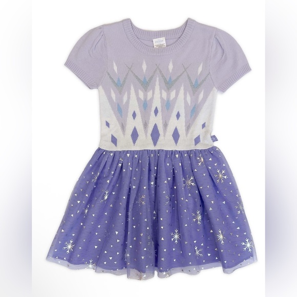 Disney Other - Girls Disney Frozen Elsa Cosplay Short Sleeve Sweater Dress